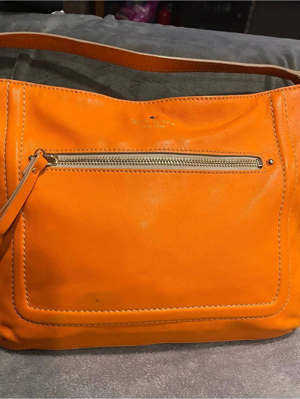 Kate spade Orange Leather Shoulder Bag with Callouts pictured